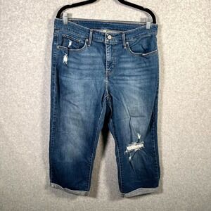 Levi's Jeans Womens 18W Blue Denim Medium Wash Everyday Wear Distressed Straight